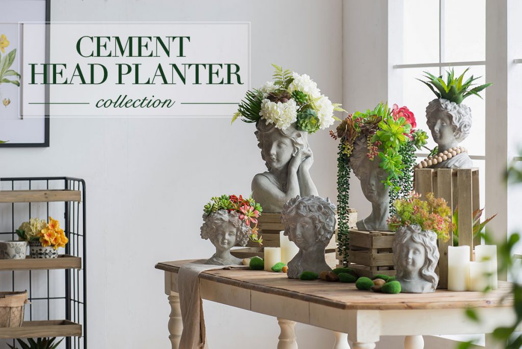 Cement head planter