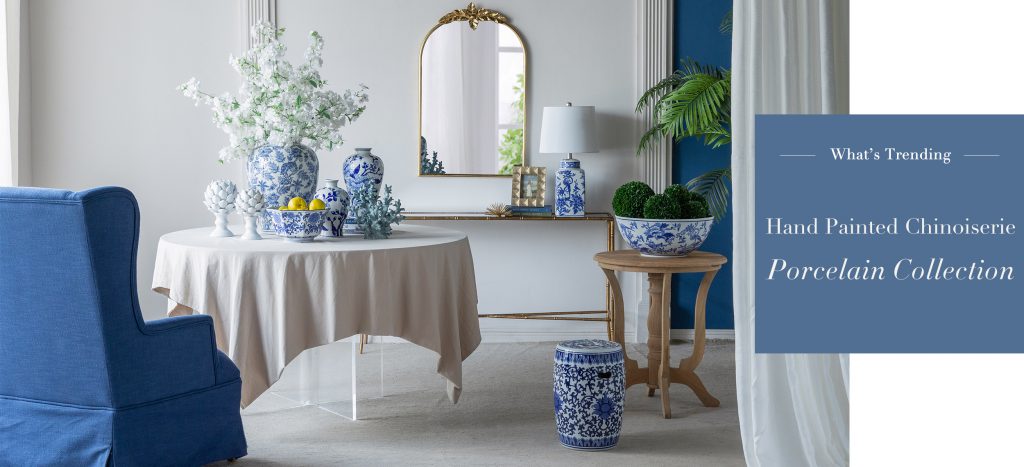 Hand Painted Chinoiserie Porcelain Collection